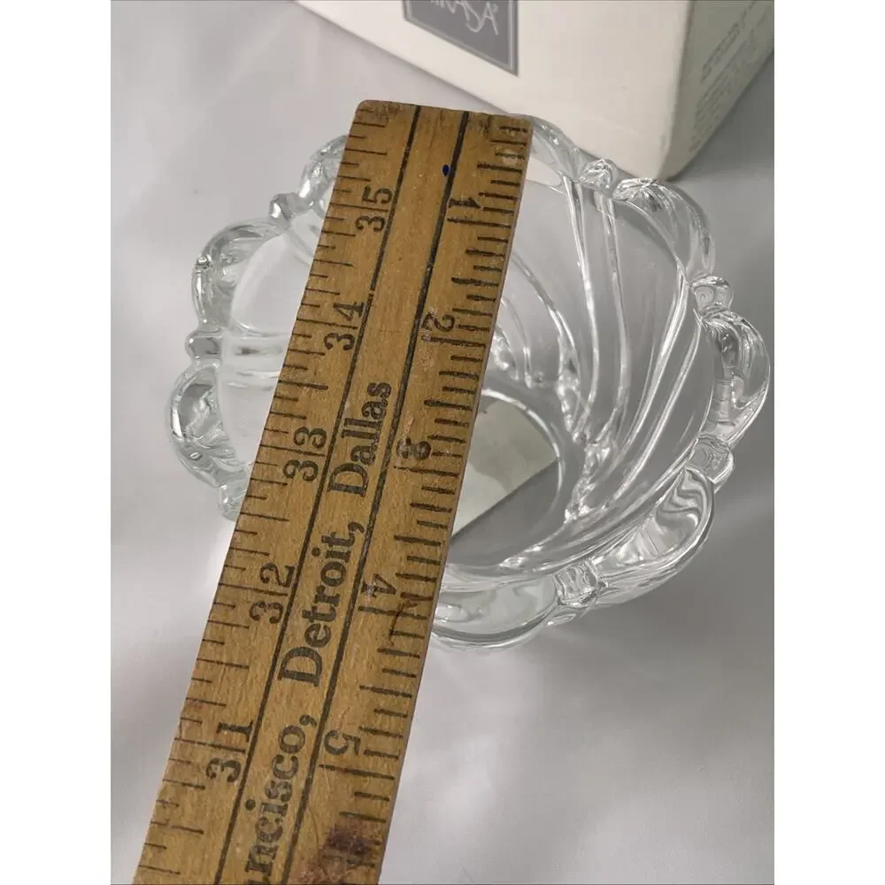 Mikasa Peppermint Clear Swirl Bowl Glass Candy